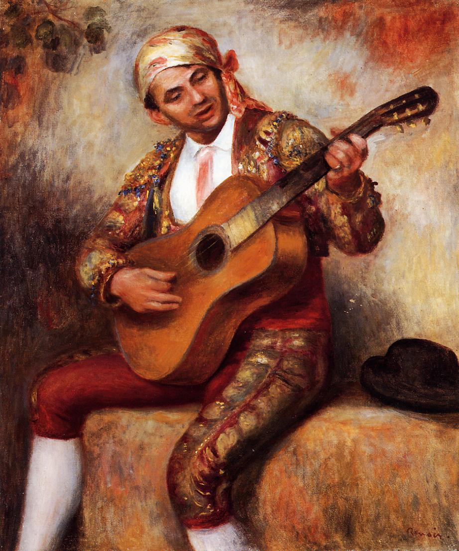 The Spanish Guitarist - Pierre-Auguste Renoir painting on canvas